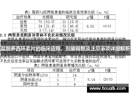 盐酸多西环素片的临床应用、剂量调整及注意事项详细解析